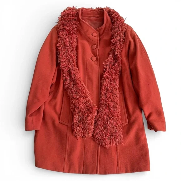 Maldone Chic Women's Wool Vintage Blend Coral Coat - 12 - Picture 5 of 11